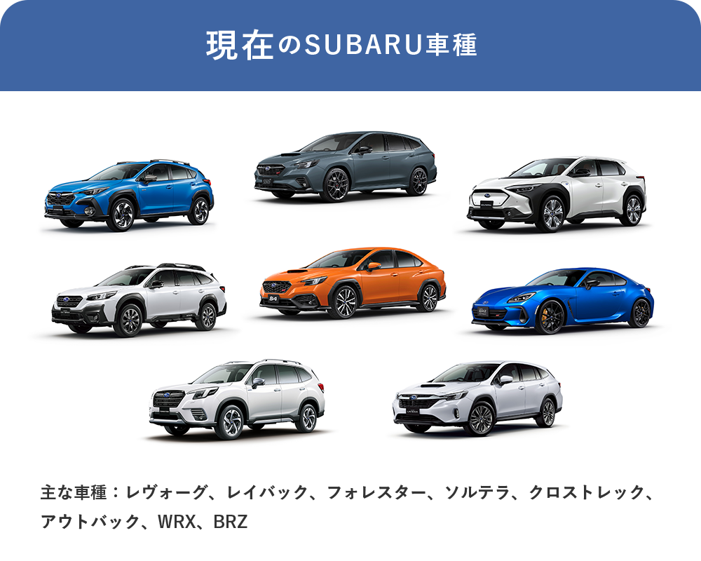 現在のSUBARU車種